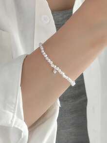 BALMORA A Exquisite Luxury S925 Sterling Silver Faux Pearl Bracelet Gift For Girlfriend - Silver - View 3