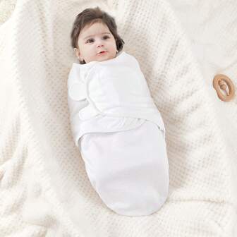1件装 0-3个月新生儿婴儿襁褓包巾，可穿戴婴儿毯，易换尿布襁褓袋，婴儿襁褓毯