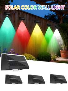 2/4/8pcs Outdoor Wall Lights, Solar Lights, Underwater Lights, Underwater Lights With RGB Color Changing Mode. They Can Be Used For Holiday Decoration, Creating A More Charming And Romantic Atmosphere. - Color Light - View 1