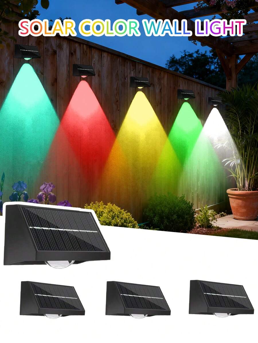 2/4/8pcs Outdoor Wall Lights, Solar Lights, Underwater Lights, Underwater Lights With RGB Color Changing Mode. They Can Be Used For Holiday Decoration, Creating A More Charming And Romantic Atmosphere. - Color Light - View 1
