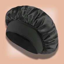 Satin Bonnet – Sleep Bonnet For Women And Men Curly Hair, Braids, And Natural Hairstyles (1pck) - 黑色 - 查看 1