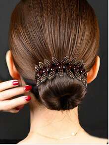 1pc Rhinestone Flower Hair Claw Clip (Random Rhinestone Color), Hair Slide, Hair Barrettes