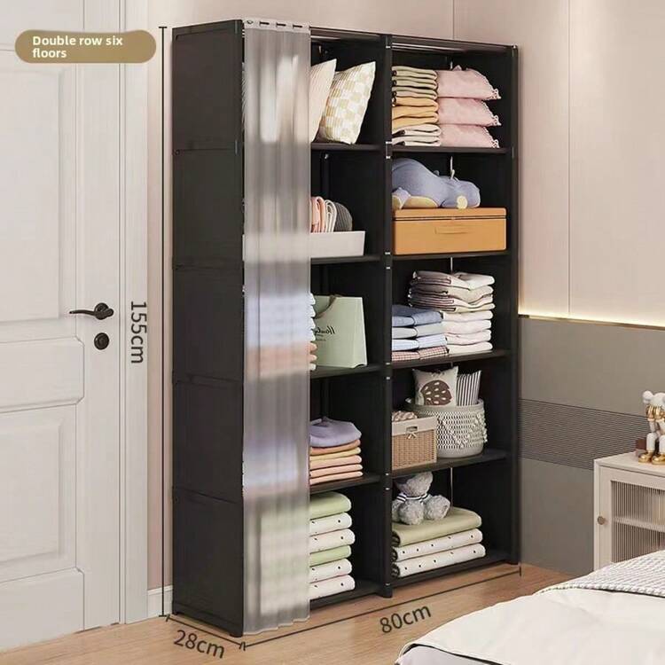 1pc Portable Closet, Multifunctional Cube Bookshelf Wardrobe, 31.5"X15.7" Organizer With Curtain, Freestanding Storage Rack For Bedroom, Living Room, Kitchen, Home Decor, Christmas Gift - B - View 14