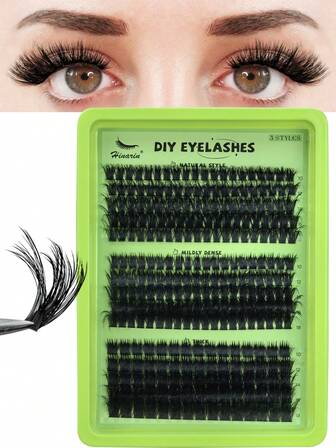 Hinarin 275 Pcs D Curl Fluffy Lash Extensions 80D+100D+180D Mixed Volume 3D Faux Mink Lashes Extension Length 10-18mm Mixed Soft Thick Individual Lashes Clusters Gift For Women And Girl Cluster Eyelashes Pack