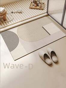 1pc 40*60cm Minimalist Striped Silicone Bathroom Mat (0.2cm Thick) - Non-Slip Quick Dry Absorbent Floor Mat, Suitable For Bathroom, Toilet And Entryway - Multicolor - View 5