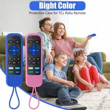 AWYY2 Pack Case For Roku Express/Streaming Stick/Premiere - Silicone Remote Cover For  Roku TV Remote Sleeve Skin Smart TV Remote Sleeve With Loop Protective Cover Sea Blue Not Glow + Glow Pink - GlowPinkSeaBluenotglow - View 6