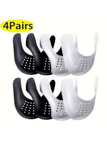 1 par/3 pares de protetores antirrugas para biqueira de calçados esportivos, disponíveis em branco e preto, com protetores antirrugas para evitar vincos em calçados esportivos e tênis, leves e duráveis, confortáveis e respiráveis para meninas