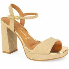 Vizzano Platform Sandal With Chunky Heel, Original, 6551-100 - Gold - View 1