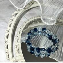 Women's Elegant Galaxy Beaded Bracelet - Large Spherical Beads In Dark Blue, Navy, Black, White - Hanging Jewelry For Everyday And Formal Occasions - Perfect Graduation, Birthday, Anniversary Gift - Year-Round Luxury Accessory For Women, Medium - 變體 - 查看 6