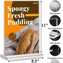 8.5英寸×11英寸、5英寸×7英寸、4英寸×6英寸T型亚克力标牌架展示架，多件装（1/3/6/12），适用于家庭、办公室、零售店、餐厅、婚礼、情人节、返校季、菜单、卡片、传单展示，空白亚克力标牌 - 彩色 - 查看 4