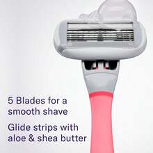Flamingo Shaving Razor Set For Women - Original Razor Handle, 4 Blade Refills, And Shower Holder - Pink - ColorC - 查看 2