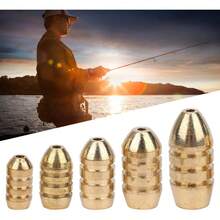 Alomejor 25 Piezas de plomos de Pesca, Pesas para Voltear, Pesas de Cobre para Pesca con CAA, con Caja de Cinco Compartimentos - 1 - Ver 7