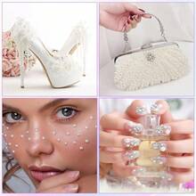 Self-Adhesive Rhinestones And Pearls, Suitable For Makeup, Festival Jewelry, Hair Gems, Rhinestone Stickers, Applicable To Cosmetics, Nails, Crafts - White Pearl - View 5