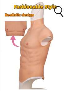 Silicone Abdominal Muscle Blocks Suit Muscle Suit Sexy High-Collar Vest Muscle Suit Realistic Six-Pack Muscle SML Size And Multiple Colors Suitable For Crossdresser,Crossdressing, Film/TV Performances, Home Use And Cosplay - Multicolor - View 4