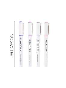 4pcs/Set Of Sparkling Highlighters Simple And Stylish Handwriting Pens Colorful Note Markers Suitable For Students To Use For Marking Notes And Homework