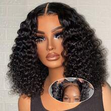 Wear And Go Glueless Wig For Beginners Wigs Deep Wave Glueless Wigs Human Hair Pre Plucked New Upgraded No Glue 13x6 HD Lace Wigs Human Hair For Women With Baby Hair - Natural Black - Xem 5