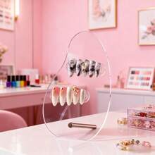 1pc Asymmetrical Acrylic Nail Art Display Board, Transparent Nail Polish Display Stand, Nail Art Display Rack - Multicolor - View 8