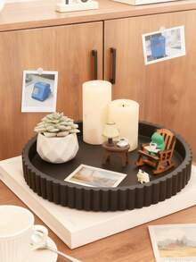 1 szt. Okrągła dekoracyjna taca do przechowywania, dekoracyjna taca na stolik kawowy, okrągła taca do serwowania, dekoracyjna taca na stół, dekoracyjna taca, dekoracyjna taca środkowa - idealne koło - Zobacz 15