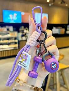 1pc Unisex Mini Barbell Plates And Dumbbell Keychain Accessories - Realistic Weight Plate Design, Suitable For Gym Bags, Water Bottle Hooks, Suitable For Decorating Backpacks, Crossbody Bags, Shoulder Bags, Key Chains, Car Accessories, Women's Fashion Accessories - Fitness Motivational Gifts For Men And Women - Multicolor - View 2