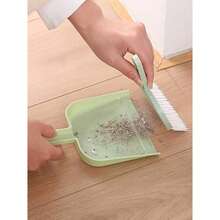 1 set mini sopskyffel och kvast, lämplig för hamstrar och husdjur - rengöringsborste för skrivbord och tangentbord - plastskrapborsteset - Multifärgad - Visa 3