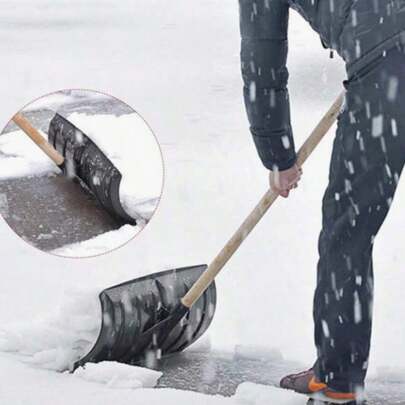 1 pieza Pala de nieve multifuncional, adecuada para despejar la nieve de entradas, aceras y estacionamientos, y en jardines y sitios de construcción, también se puede usar para mover materiales como arena, tierra y grava.