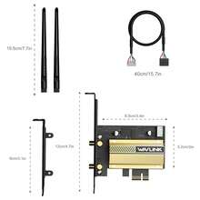 WAVLINK WiFi 6E PCIe Network Card,Tri-Band AX210 Wireless Adapter With Bluetooth 5.3,MU-MIMO, WPA3, OFDMA, Low-Profile Bracket, Heat Sink,For Desktop,Pc,Computer Case,Computers Stuff,Windows 10/11 - Black - View 4