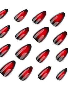 ARTAUG 96片纯色美甲贴纸，4种不同的裸色系，光泽亮丽，易于佩戴，可爱杏仁形，可移除，即贴即用，适合作为新年礼物送给女性和女孩。 - 彩色 - 查看 6