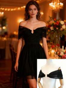 新娘袖子，配有可拆卸肩带和露肩袖，多种颜色可选，适用于女士婚纱礼服。 - 彩色 - 查看 16