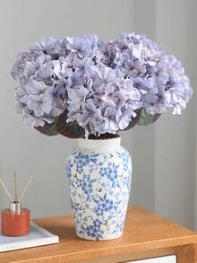 1pc Vintage Autumnal Color Hydrangea Faux Flower, Hydrangea Aisle Decor Artificial Flower For Wedding Ceremony, Valentine's Day, Gift