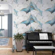 1 Roll Marble Pattern Wallpaper, Glossy Marble Effect Peel And Stick Removable Wallpaper, Suitable For Kitchen, Cabinets, Bedroom, Tabletop, Wall Decor, Waterproof Tile Sticker