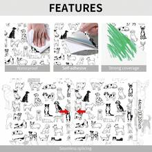 1 Rolo Papel de Parede Adesivo Autocolante Padrão Cachorro Preto e Branco - Descascável e Colável, À Prova d'Água, Removível, Adequado para Sala de Estar, Quarto, Sala de Jantar, Decoração Doméstica, Armário, Escrivaninha, Estante de Livros, Renovação de Móveis, Pet Shop, Propriedade de Aluguel, Decoração de Parede DIY - Multicolorido - Visão 10