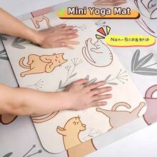 tapete de yoga con diseo de gato juguetn, rodilleras de yoga, antideslizante de doble cara, tapete de ejercicio para mujeres y uso, color blanco - blanco - Ver 9