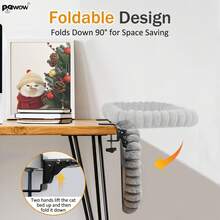 Pawow Cat Desk Bed - 90 °   Foldable Space-Saving Design Large Cat Beds, 2 Washable Covers (Faux Rabbit Fur & Breathable Mesh), Steel Frame Supports 40lbs, Easy Install Pet Perch For Office & Game Tables FCTD - 1 - 查看 8