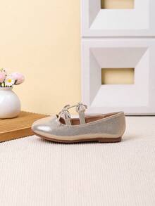 Sepatu Flat Anak Perempuan dengan Pita, Cocok untuk Musim Semi dan Musim Gugur - Emas - View 5