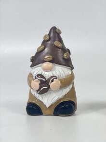 咖啡侏儒雕像咖啡装饰，夏季，适合家居装饰、卧室装饰、户外花园，最佳万圣节礼物