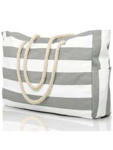 Túi Tote Đi Biển Chống Thấm Nước Họa Tiết Ngẫu Nhiên, Túi Đi Biển Khóa Kéo Lớn, Túi Bơi Chống Cát Cho Nữ - xanh quân đội - Xem 6