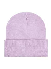 定制刺绣纯色针织帽，男女皆宜的多功能翻边休闲保暖冬季针织帽，送给朋友、家人和朋友的绝佳圣诞礼物 - 彩色 - 查看 17