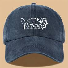 [Breathable Fishing Cap] 1pc Breathable Adjustable Unisex Fishing Fish Print Outdoor Baseball Cap |   5 Colors (Black/Dark Blue/Olive/Red/Maroon) For Cycling, Hiking, Spring Adventures - Gift For Birthdays, Holidays, Boyfriend/Girlfriend, Durable Construction, Sports Lovers - 咖啡色 - 查看 11