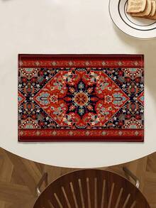 1pc Geometric Pattern Table Runner, 4pcs Geometric Pattern Placemats, Suitable For Holidays, Parties, Birthdays, Dinners, Kitchen & Dining Room Table Decor, All Season Home & Living Decor - Multicolor - View 10