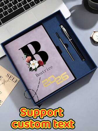 1pc Personalized Diary Notebook, Customizable With Name, Gift Box Packaging, 365-Day Planner, Journal, Calendar, Ideal Gift For Son, Daughter, Friends