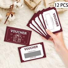 12/36 张优惠券主题爱心刮刮卡，惊喜，抽奖，游戏，生日，节日礼品卡，纸质 - 彩色 - 查看 7