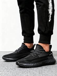 zapatos hombre tenis para hombres zapatillas>plataforma Zapatos casuales cómodos para hombre, zapatos deportivos casuales de suela blanda para hombre, zapatos para correr transpirables, livianos y cómodos, adecuados para el ocio diario, viajes, escuela, deportes y carreras casuales. - Negro - Ver 3