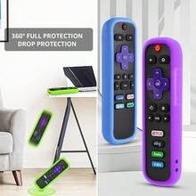 AWYYWevove Case For Roku Remote Cover-3 Pack Compatible With  Roku Smart TV Streaming Remote Silicone Protective Controller Universal Sleeve Glow In The Dark - 螢光綠螢光紫螢光藍 - 查看 6