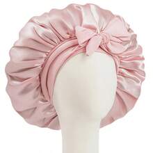 1pc Satin Bonnet Silk Bonnet Adjustable Bonnet For Sleeping Hair Bonnet With Tie Band Bonnets For Women Men Silk Bonnet Satin Bonnet Bow Home Bathroom Decor Fall Decor Back To School - Nhiều màu - Xem 13