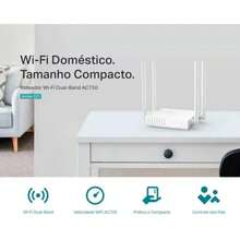 Roteador E Repetidor Wi-fi Wireless Tp-link Archer C21 Ac750 433Mbps 4 Antenas - Wi-Fi 5 5 Portas - Branco - Visão 4