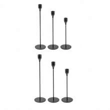 3pcs Black Candle Holders, Decorative For Wedding/Party,Room Decor,Gifts Birthday Graduation - Black - View 8