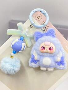 新款可爱大耳朵心形钥匙扣，时尚卡通配饰包包挂饰钥匙链 - 彩色 - 查看 5