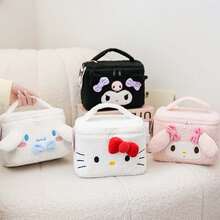1pc Cute Teddy Plush Makeup Bag, Large Capacity, High-Quality Fluffy Cosmetic Pouch Make Up Bag Makeup Pouch Cosmetic Bag Toiletry Bag Wash Bag Travel Essential Cruise Essential Vacation Essentials For Men Women Travel Containers Holiday Essential Gifts For Women - Multicolor - View 2