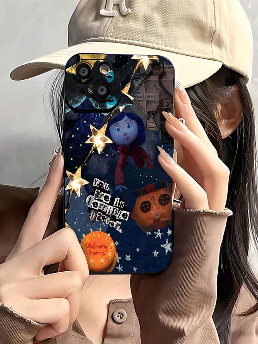 Funda para teléfono con Gato Negro y Estrellas, compatible con fundas ,  17,  16 Pro Max,  15 Pro Max,  13 y  12. Fabricada en TPU, resistente a manchas y golpes. Un regalo ideal para familiares, amigos, seres queridos, novios/novias y para Navidad. - Negro - Ver 1