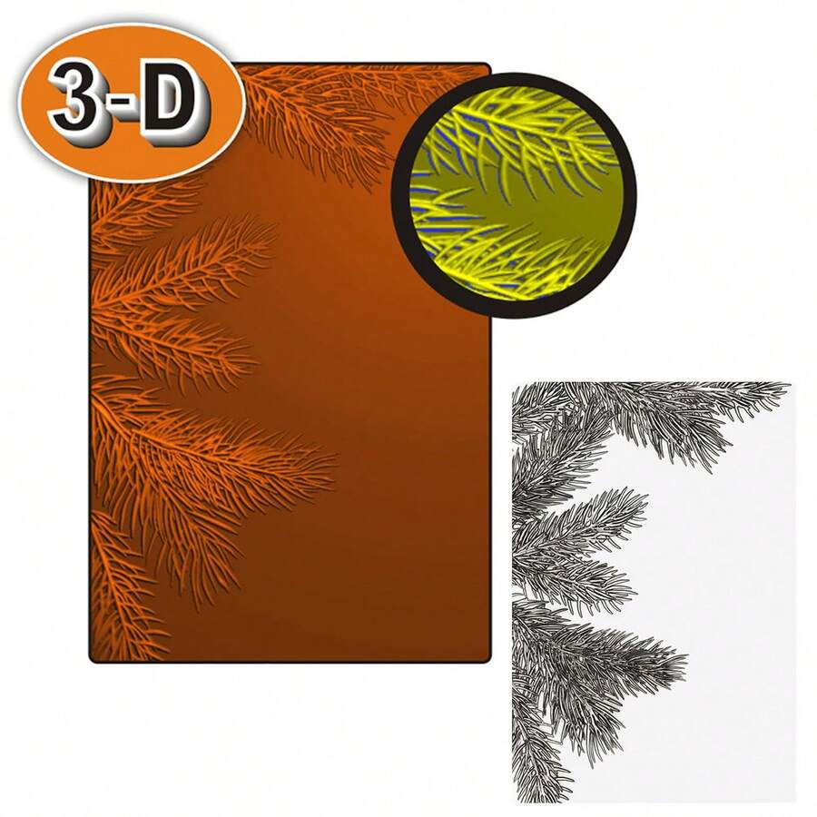 3D Texture Fades Embossing Folder,Pine Branches Plastic Embossing Folders Template For For Card Making Scrapbooking And Other Paper Crafts,Scrapbooking Paper Craft Album Stamps DIY Decor - Multicolor - View 1